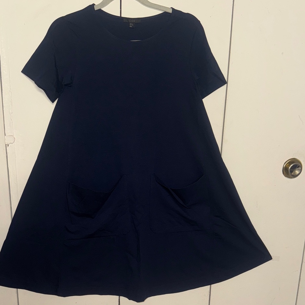 COS Navy Blue A-Line t-shirt Dress